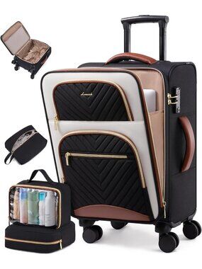 Airline Approved Carry-On Luggage 22x14x9, Lightweight Travel Suitcase, Durable